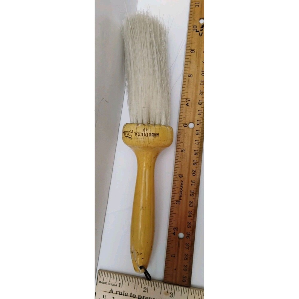 Vintage Fuller Brush Co Wisprite Barber Neck Duster Shaving Brush Yellow Wood